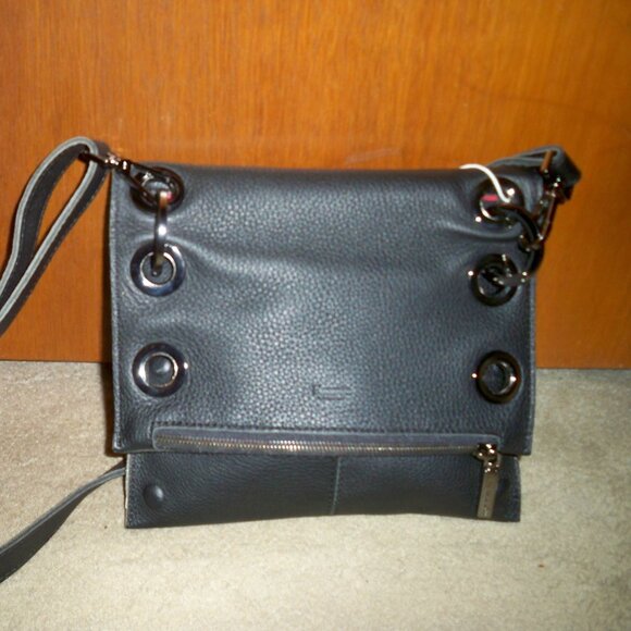 HAMMITT Montana Reversible Black Blue Medium Leather Crossbody , NWT $495!! - Picture 1 of 6